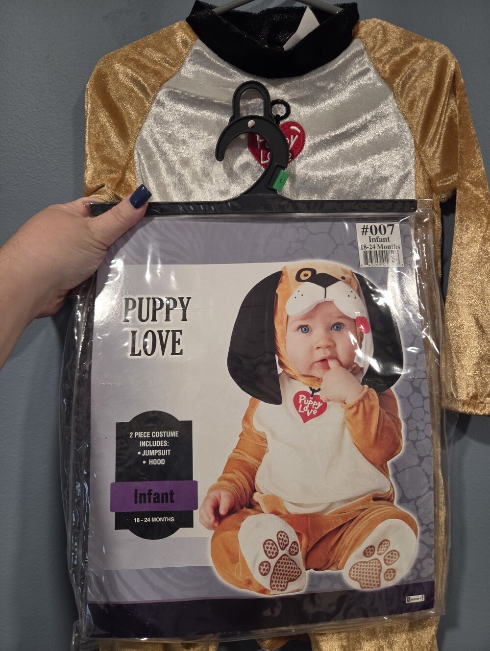 Infant Puppy Love Costume - Gold & White - Size 18 To 24 Months